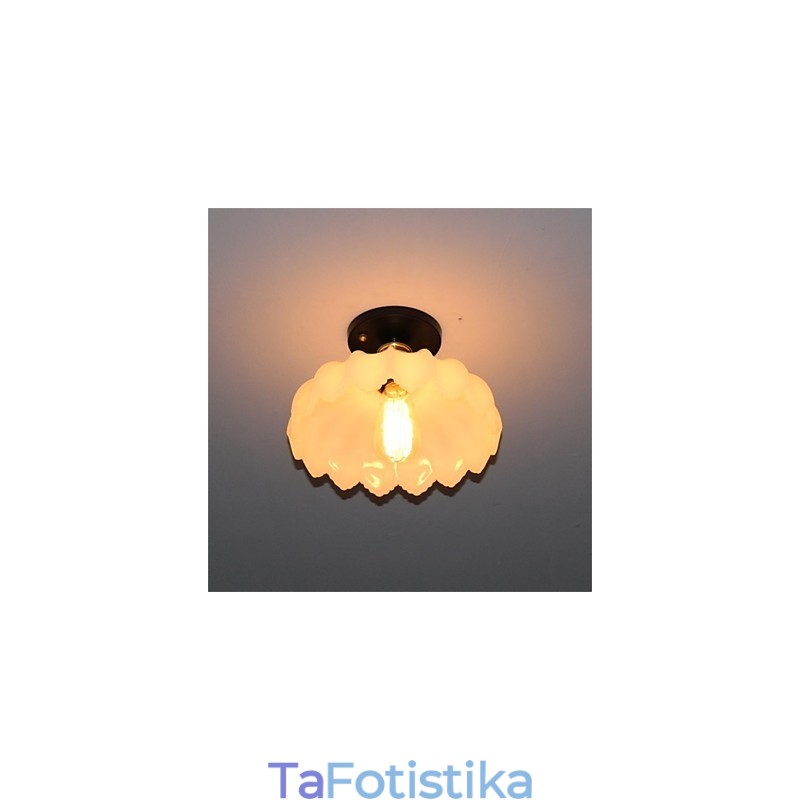 Imitation Jade Glass Retro 1 Head Φωτιστικό οροφής Lotus