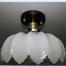 Imitation Jade Glass Retro 1 Head Φωτιστικό οροφής Lotus