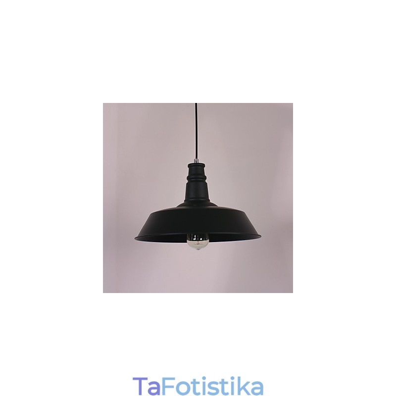 Μαύρο μοντέρνο κρεμαστό φωτιστικό σε κυκλικό επιλεγμένο αμπαζούρ
