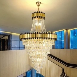 Πολυτελές χρυσό κρεμαστό φωτιστικό οροφής κρυστάλλινο