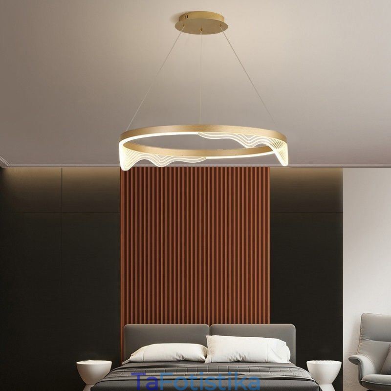 Φωτιστικό κρεμαστό από αλουμίνιο Nordic Golden Wave Ripple Hanging Light