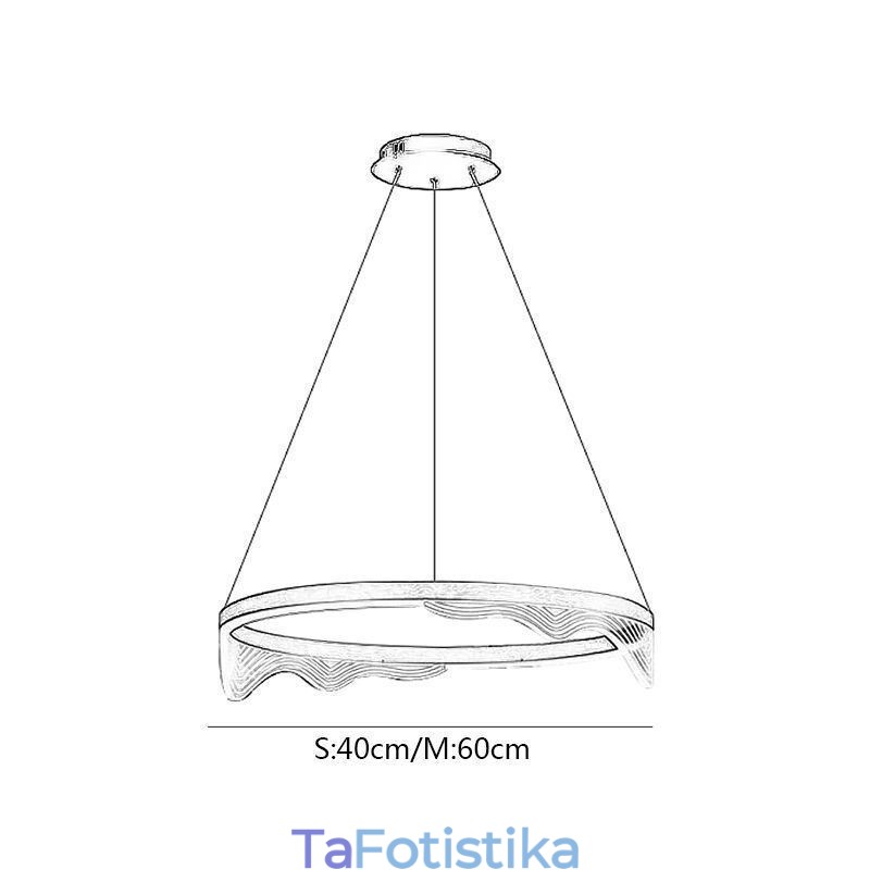Φωτιστικό κρεμαστό από αλουμίνιο Nordic Golden Wave Ripple Hanging Light