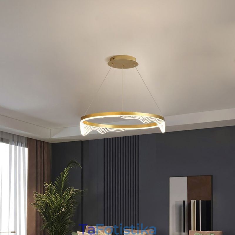 Φωτιστικό κρεμαστό από αλουμίνιο Nordic Golden Wave Ripple Hanging Light