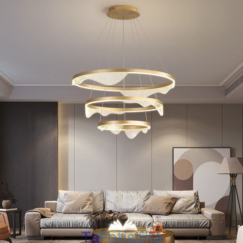 Κρεμαστό Φωτιστικό Golden Wave Ripple Hanging Light 3 Light