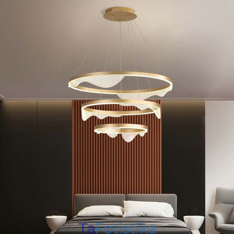 Κρεμαστό Φωτιστικό Golden Wave Ripple Hanging Light 3 Light