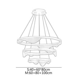 Κρεμαστό Φωτιστικό Golden Wave Ripple Hanging Light 3 Light