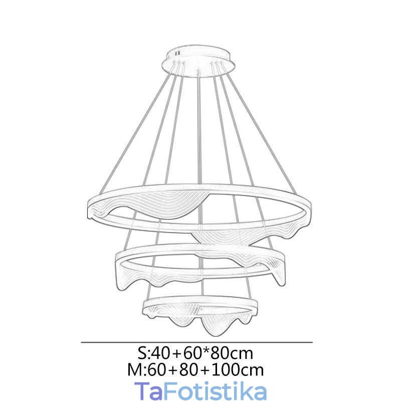 Κρεμαστό Φωτιστικό Golden Wave Ripple Hanging Light 3 Light