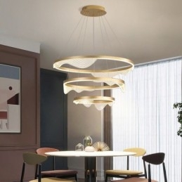 Κρεμαστό Φωτιστικό Golden Wave Ripple Hanging Light 3 Light
