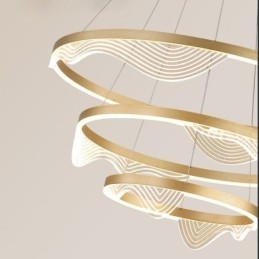 Κρεμαστό Φωτιστικό Golden Wave Ripple Hanging Light 3 Light