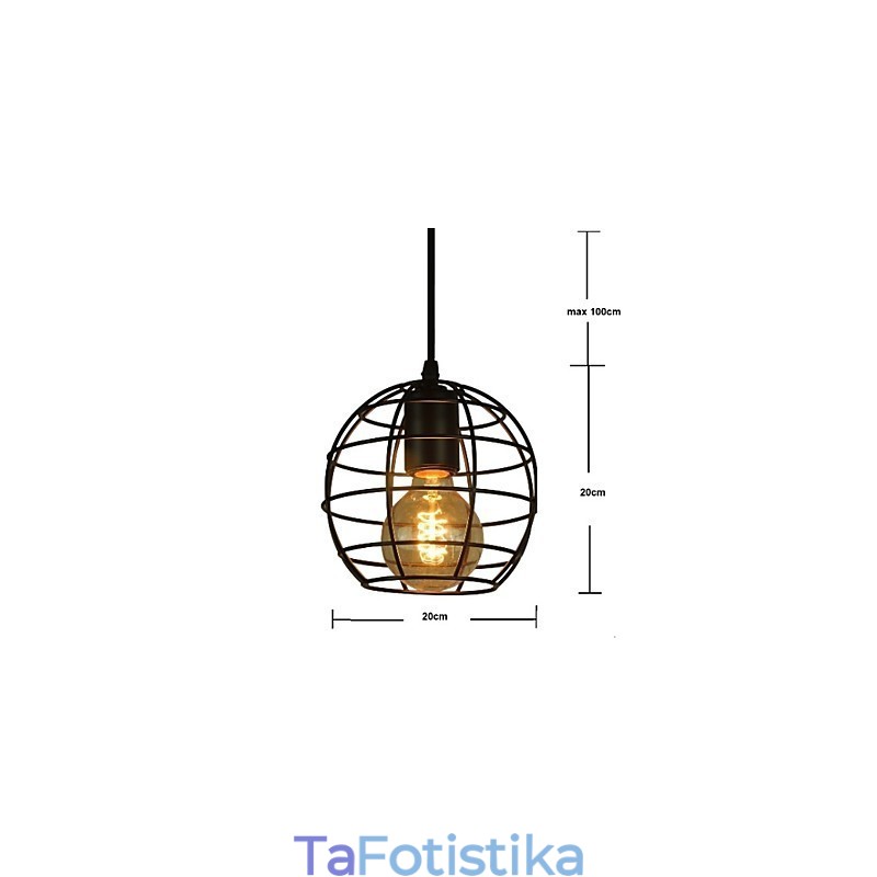 Vintage πολυέλαιος Globe Shape Europe Style για μαύρο κρεμαστό φως