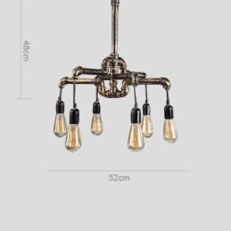 6 Light Retro Industrial Vintage Water Pipe κρεμαστό φως πολυέλαιος Country Rustic στυλ