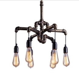 6 Light Retro Industrial Vintage Water Pipe κρεμαστό φως πολυέλαιος Country Rustic στυλ