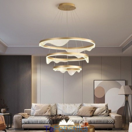 Κρεμαστό Φωτιστικό Golden Wave Ripple Hanging Light 3 Light Κρεμαστό Φωτιστικό Golden Wave Ripple Hanging Light 3 Light