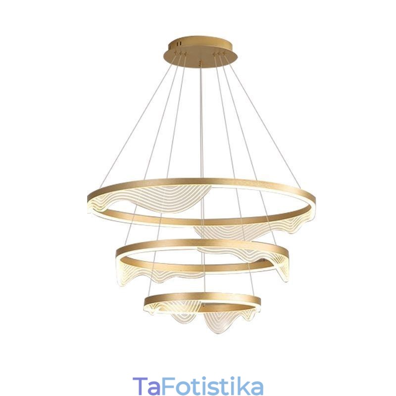 Κρεμαστό Φωτιστικό Golden Wave Ripple Hanging Light 3 Light