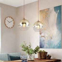 Creative Iron+Glass Globe Κρεμαστό Φωτιστικό Διακοσμητικό Φωτιστικό