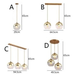 Creative Iron+Glass Globe Κρεμαστό Φωτιστικό Διακοσμητικό Φωτιστικό