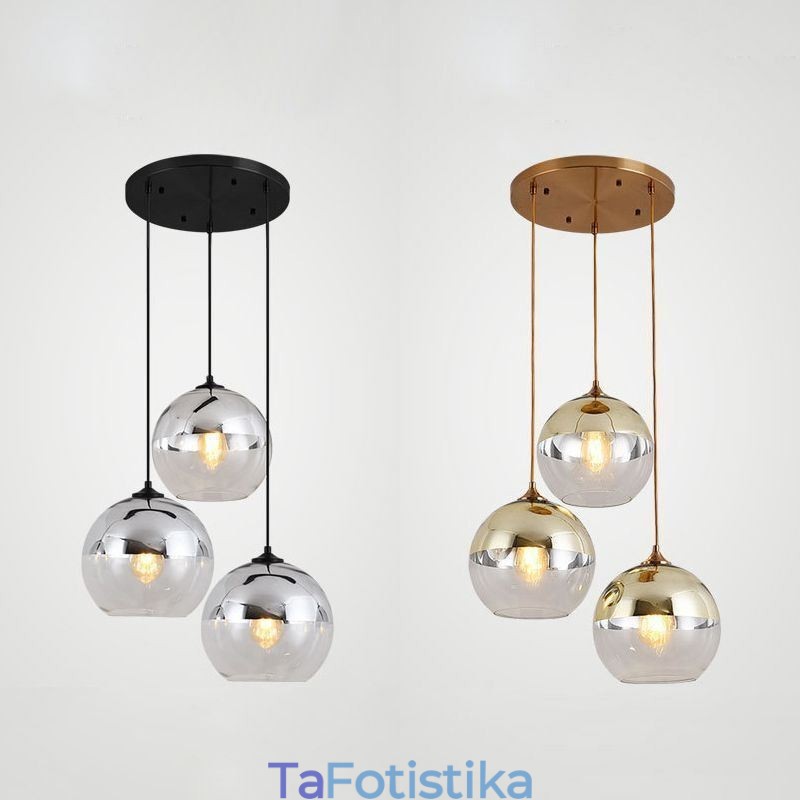 Creative Iron+Glass Globe Κρεμαστό Φωτιστικό Διακοσμητικό Φωτιστικό