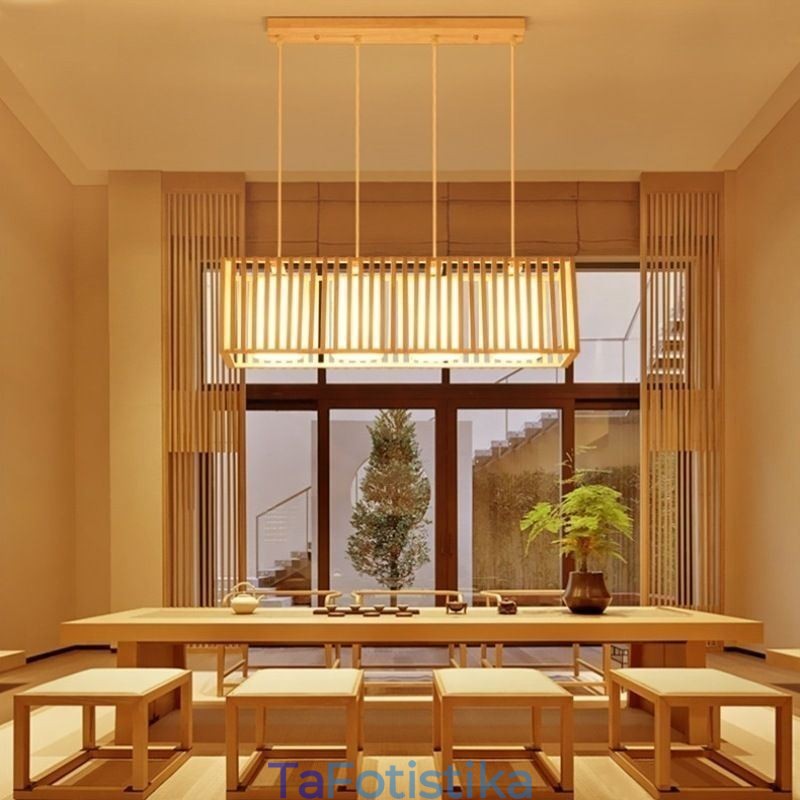 Μινιμαλιστικό Ξύλινο Φωτιστικό Κλουβί