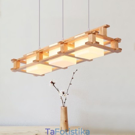 Creative 3 Lights Δρύινο κρεμαστό φωτιστικό Διακοσμητικό Ξύλινο Φωτιστικό Οροφής Cafe Creative 3 Lights Δρύινο κρεμαστό φωτιστικό Διακοσμητικό Ξύλινο Φωτιστικό Οροφής Cafe