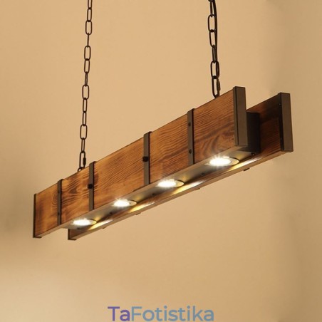 Κρεμαστό Φωτιστικό Industrial Style Ορθογώνιο Ξύλινο Φωτιστικό Οροφής Island Κρεμαστό Φωτιστικό Industrial Style Ορθογώνιο Ξύλινο Φωτιστικό Οροφής Island
