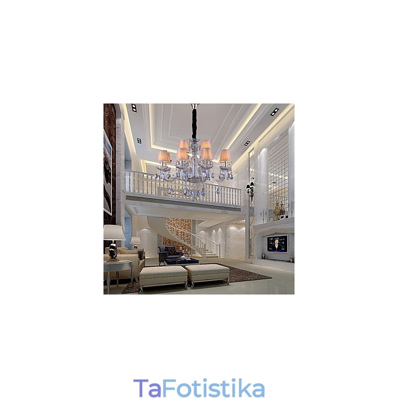Παραδοσιακός κλασικός κρυστάλλινος πολυέλαιος από επιχρυσωμένο γυαλί