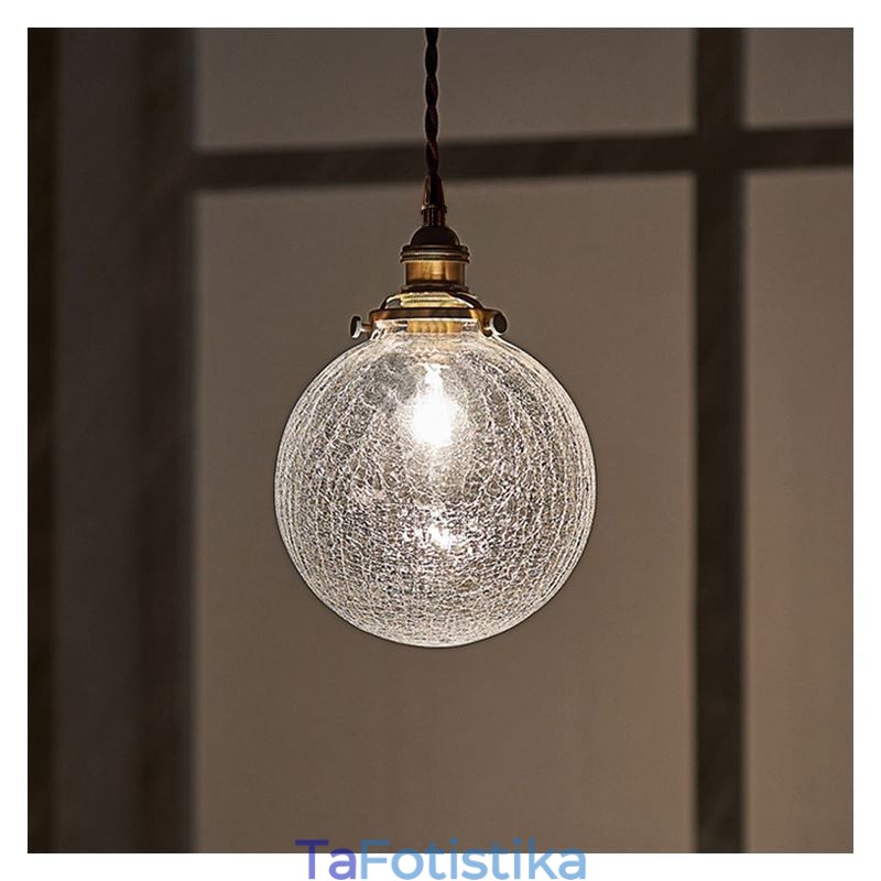 Γυάλινο κρεμαστό φωτιστικό μοντέρνο κροτάλινο φωτιστικό οροφής