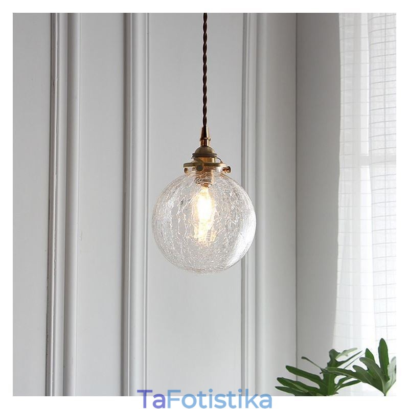 Γυάλινο κρεμαστό φωτιστικό μοντέρνο κροτάλινο φωτιστικό οροφής