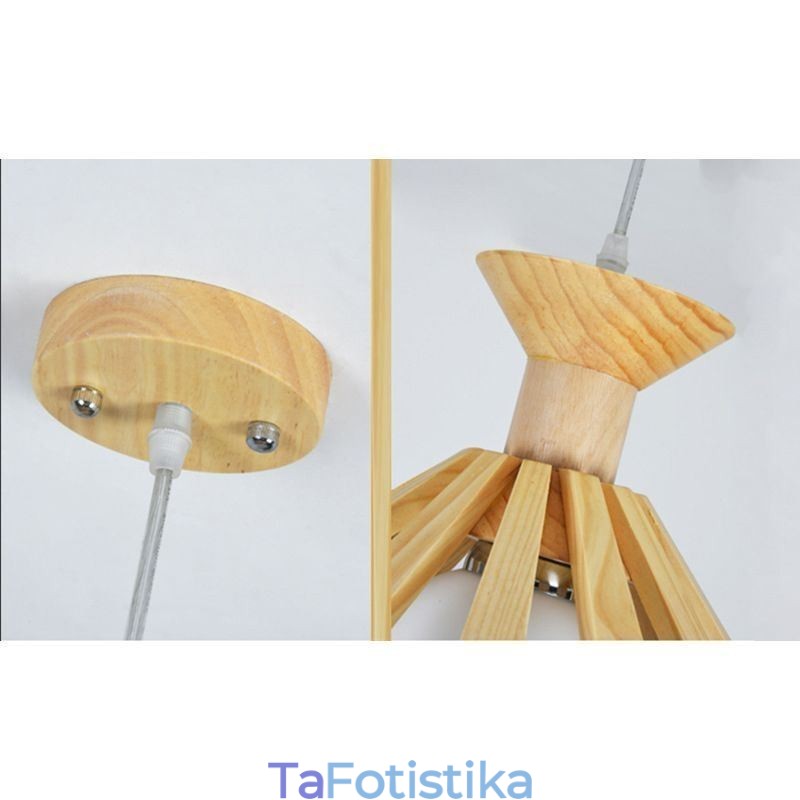 Ξύλινο κρεμαστό φωτιστικό απλού στυλ