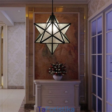 Ευρωπαϊκό κρεμαστό φωτιστικό από βιτρό Creative Star κρεμαστό φωτιστικό Ευρωπαϊκό κρεμαστό φωτιστικό από βιτρό Creative Star κρεμαστό φωτιστικό
