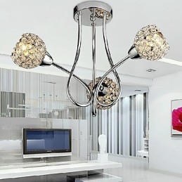 Μοντέρνο Shining 3 Light Flush Mount σε κρύσταλλο σχέδιο