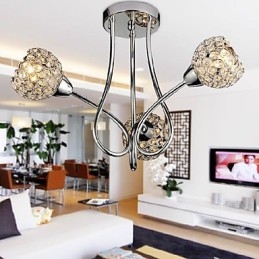Μοντέρνο Shining 3 Light Flush Mount σε κρύσταλλο σχέδιο