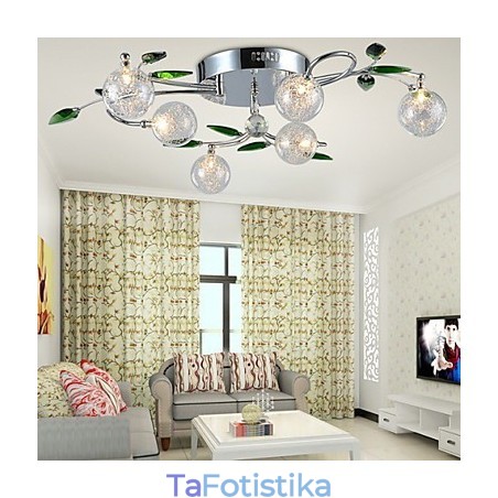 Chandelier 6 Light Country Aluminium Glass Chrom Chandelier 6 Light Country Aluminium Glass Chrom