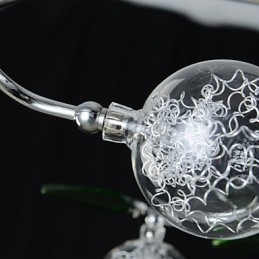 Chandelier 6 Light Country Aluminium Glass Chrom