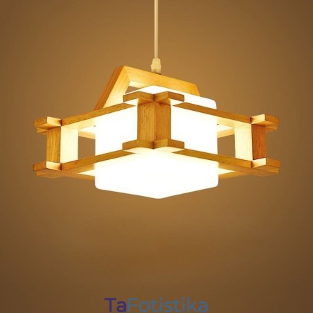 Δρύινο κρεμαστό φωτιστικό Nordic Style with Frosted Glass Lamp Shade Cafe Δρύινο κρεμαστό φωτιστικό Nordic Style with Frosted Glass Lamp Shade Cafe