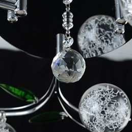 Chandelier 6 Light Country Aluminium Glass Chrom