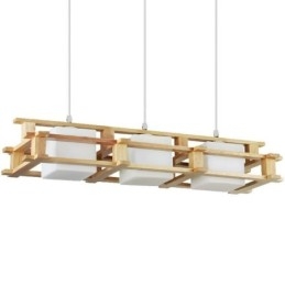 Creative 3 Lights Δρύινο κρεμαστό φωτιστικό Διακοσμητικό Ξύλινο Φωτιστικό Οροφής Cafe