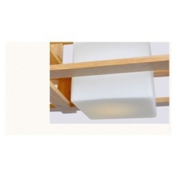 Creative 3 Lights Δρύινο κρεμαστό φωτιστικό Διακοσμητικό Ξύλινο Φωτιστικό Οροφής Cafe