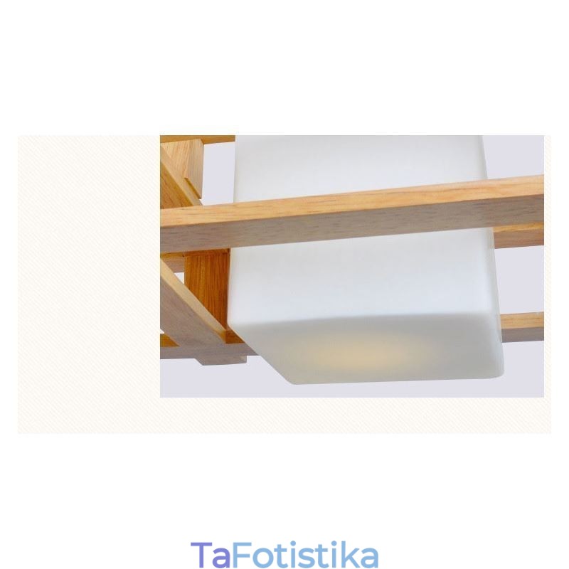 Creative 3 Lights Δρύινο κρεμαστό φωτιστικό Διακοσμητικό Ξύλινο Φωτιστικό Οροφής Cafe