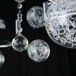 Chandelier 6 Light Country Aluminium Glass Chrom
