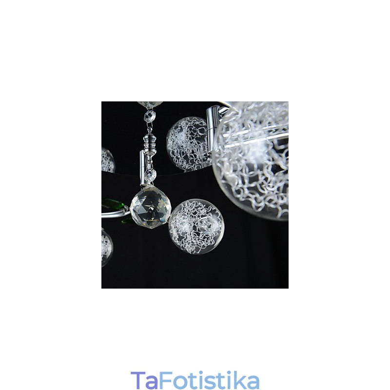 Chandelier 6 Light Country Aluminium Glass Chrom