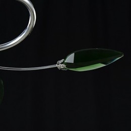 Chandelier 6 Light Country Aluminium Glass Chrom