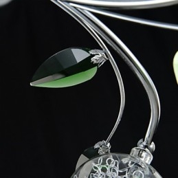 Chandelier 6 Light Country Aluminium Glass Chrom