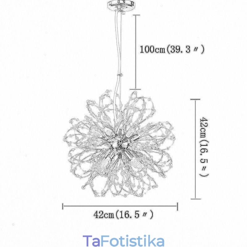 Κομψός πολυέλαιος Dandelion Crystal Pendant Light