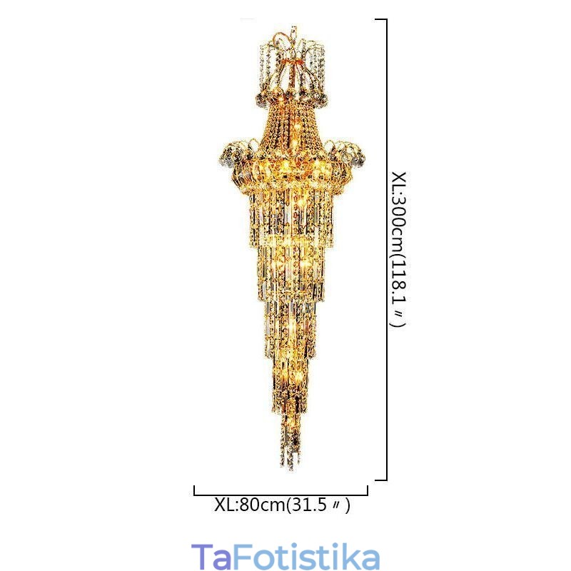 Ευρωπαϊκός Μακρύς Κρυστάλλινος Πολυέλαιος Κρεμαστός