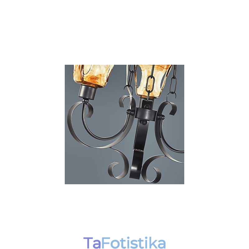 Μεταλλικός πολυέλαιος παραδοσιακής κλασικής ζωγραφικής