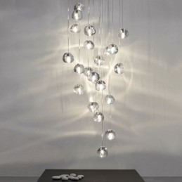 Μοντέρνο Crystal Cluster κρεμαστό φως Μοναδικό κρυστάλλινο φωτιστικό απόχρωση Duplex Σκάλα