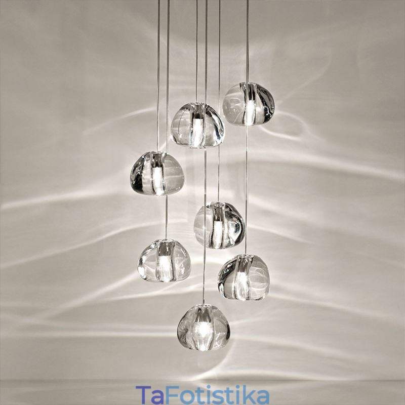 Μοντέρνο Crystal Cluster κρεμαστό φως Μοναδικό κρυστάλλινο φωτιστικό απόχρωση Duplex Σκάλα