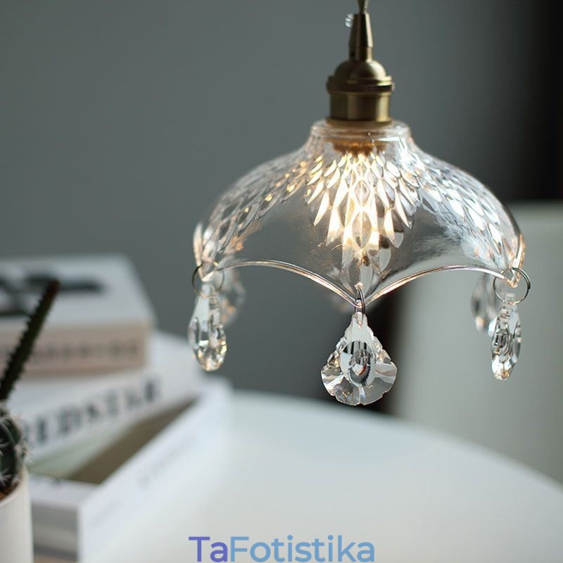 Μοντέρνο μινιμαλιστικό γυάλινο κρεμαστό φωτιστικό μονόφωτο κρεμαστό φωτιστικό