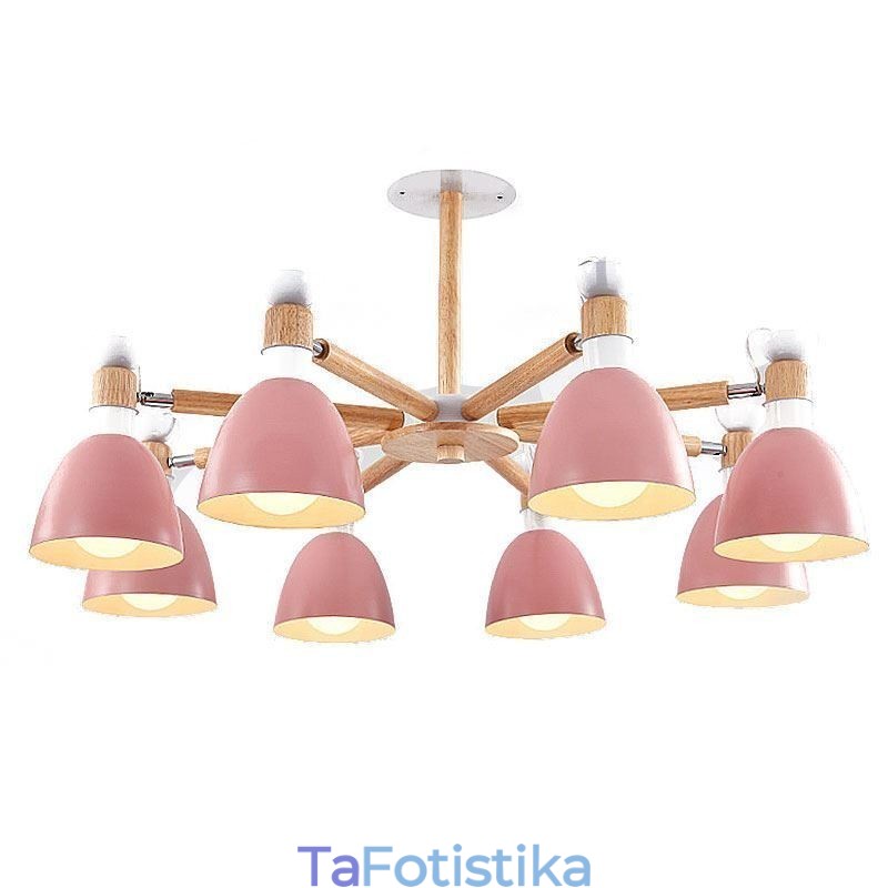 Κρεμαστό φως Nordic Macaron Creative Wood Chandelier