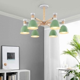 Κρεμαστό φως Nordic Macaron Creative Wood Chandelier